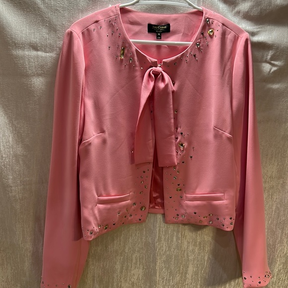 Juicy Couture Black Label Pink Lemonade Pearl Rhinestone Embellished Jac… - Picture 2 of 16